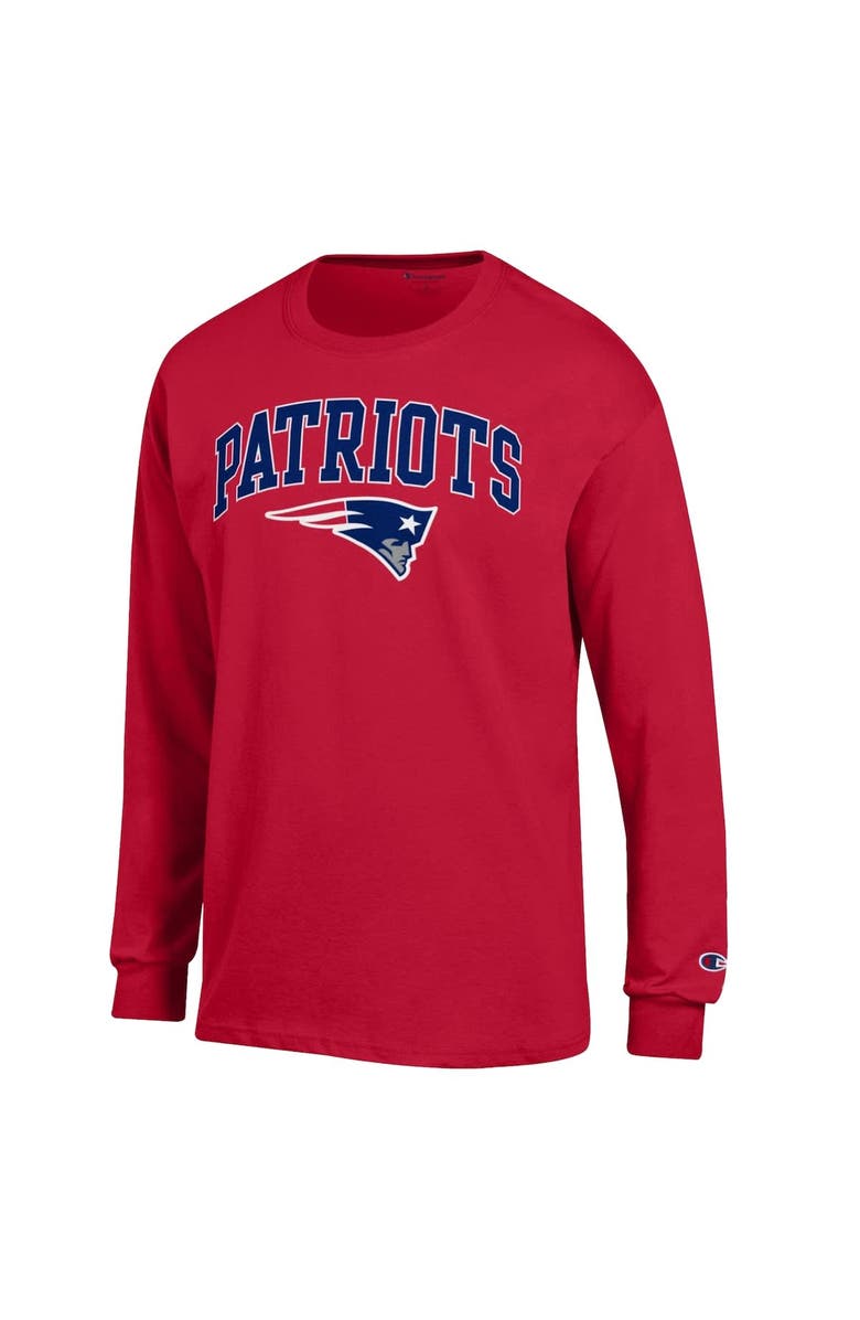 Champion Men's Champion Red New England Patriots Arch Over Logo Long Sleeve T-Shirt, Alternate, color, Red