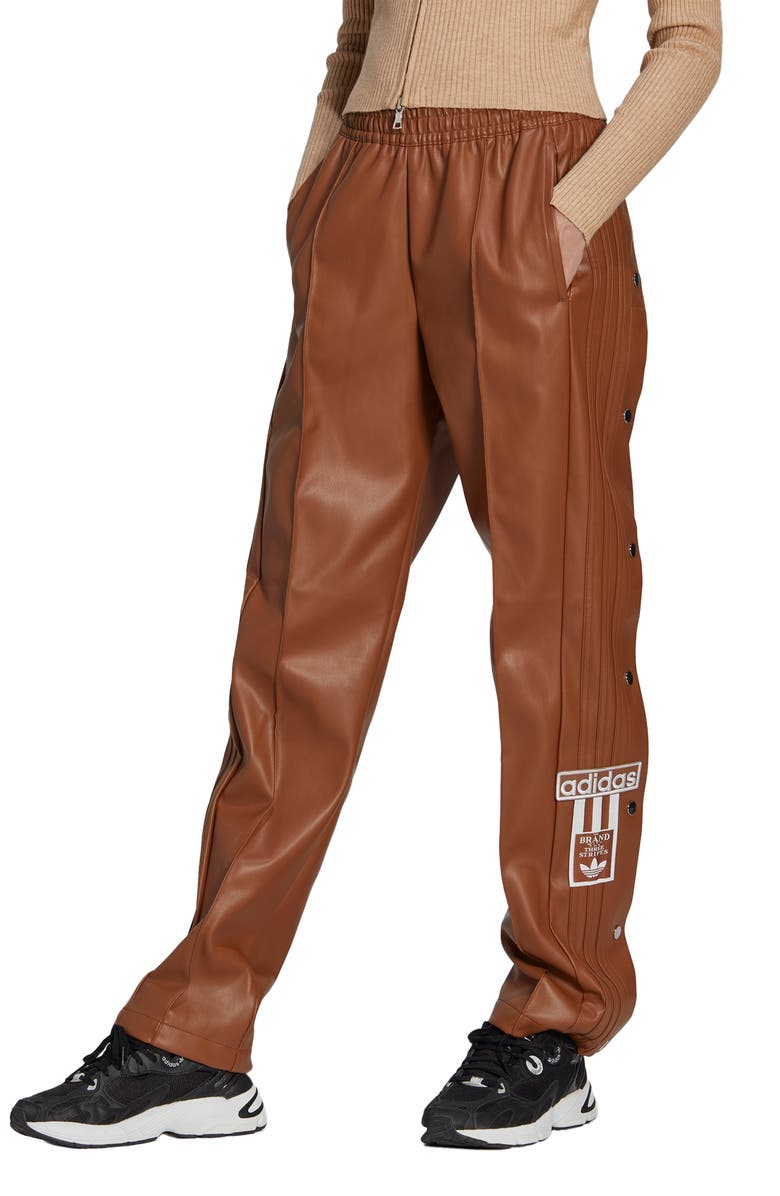 adidas Adibreak Faux Leather Track Pants, Main, color, 
