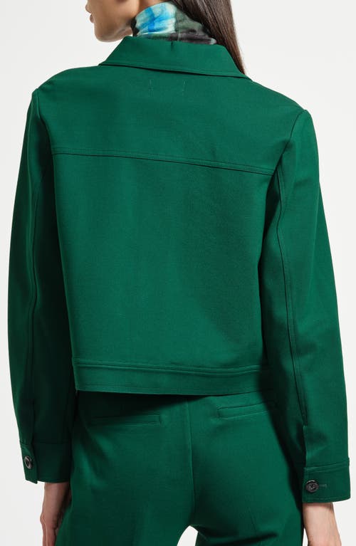 Isaac Mizrahi New York Crop Ponte Jacket In Green