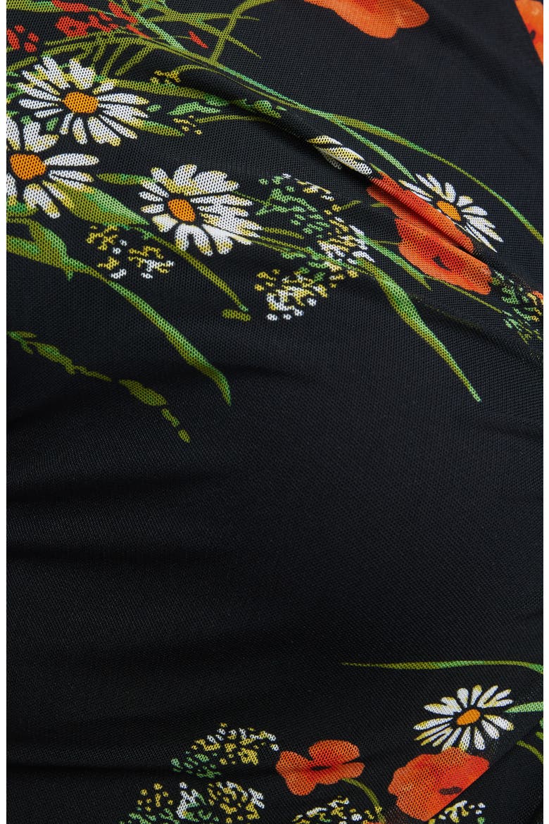 Bouquet Floral Mesh Top, Alternate, color, BLACK PRINT