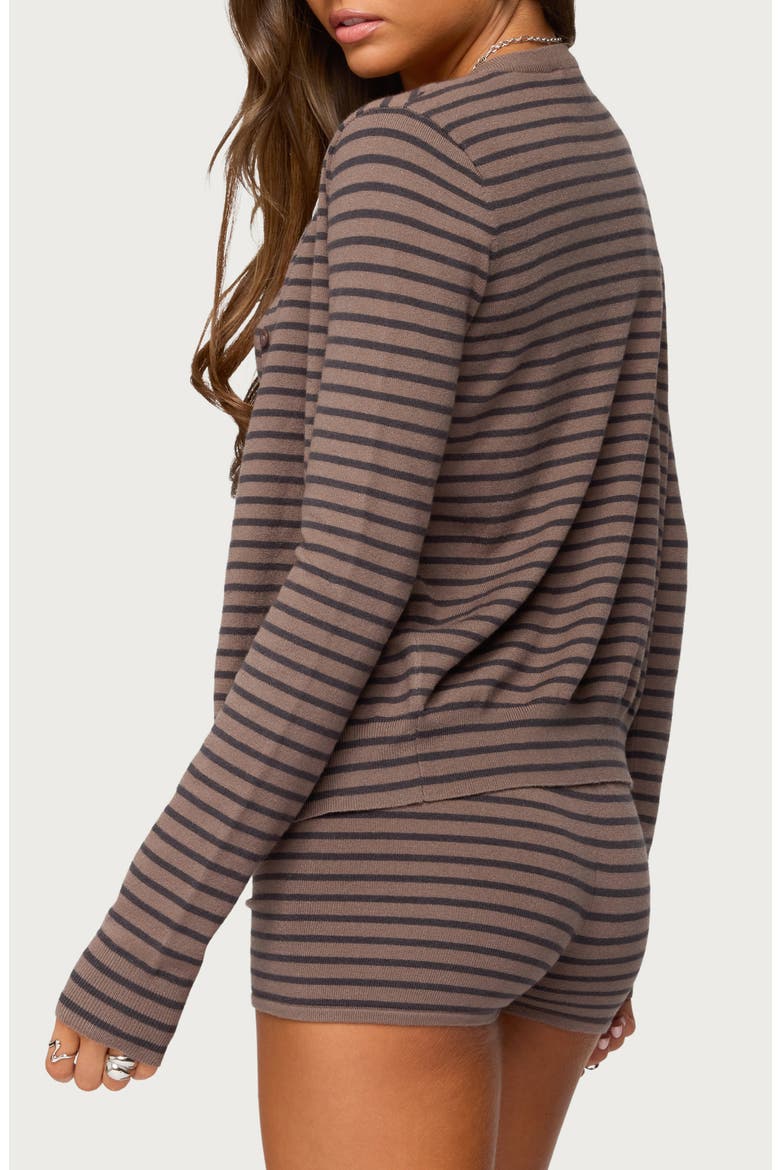 Lillian Stripe Cardigan, Alternate, color, BROWN