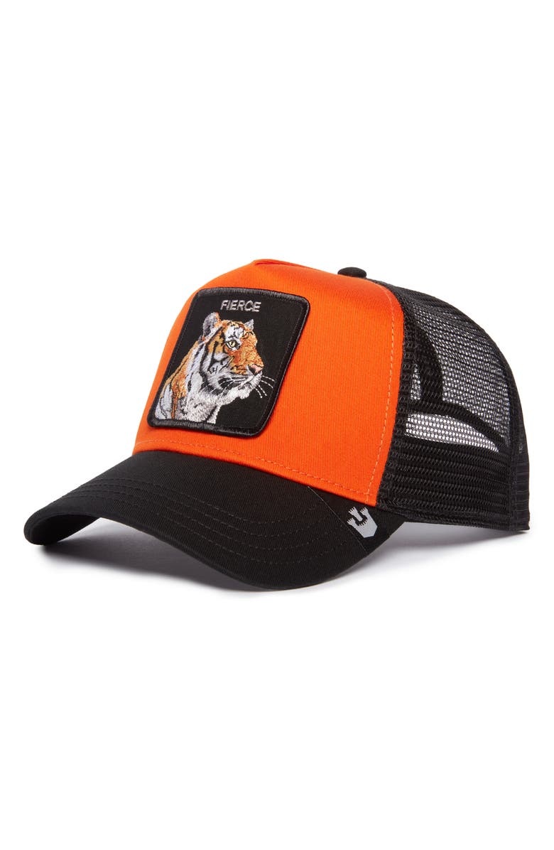 Goorin Bros. The Fierce Tiger Snapback Trucker Hat, Main, color, Orange