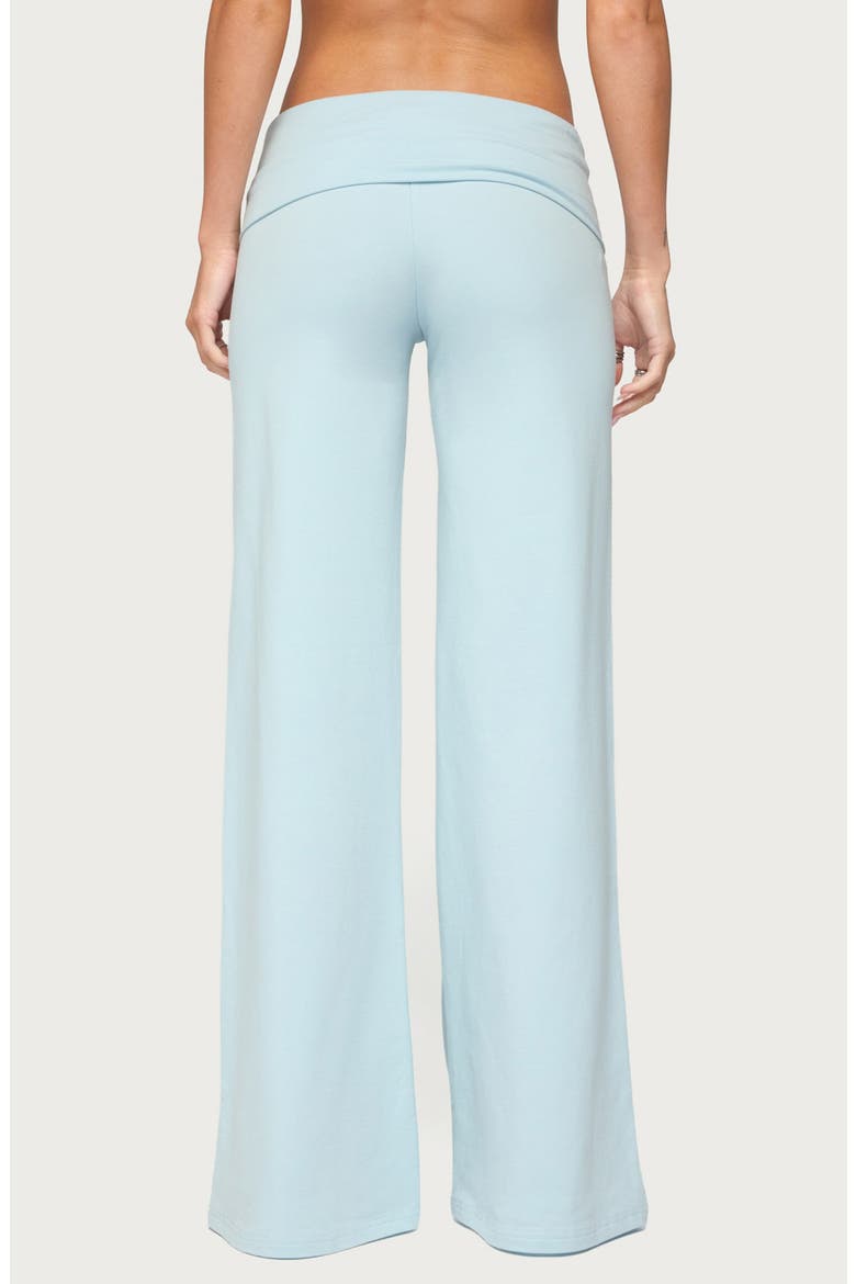 Poppy Wide Leg Button Foldover Pants, Alternate, color, LIGHT-BLUE