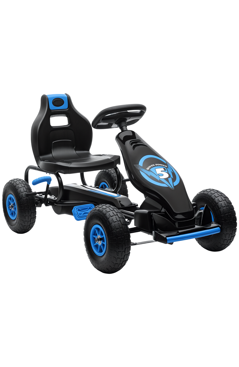 Aosom Ergonomic Pedal Go Kart with Wear-Resistant Tread, Main, color, Blue