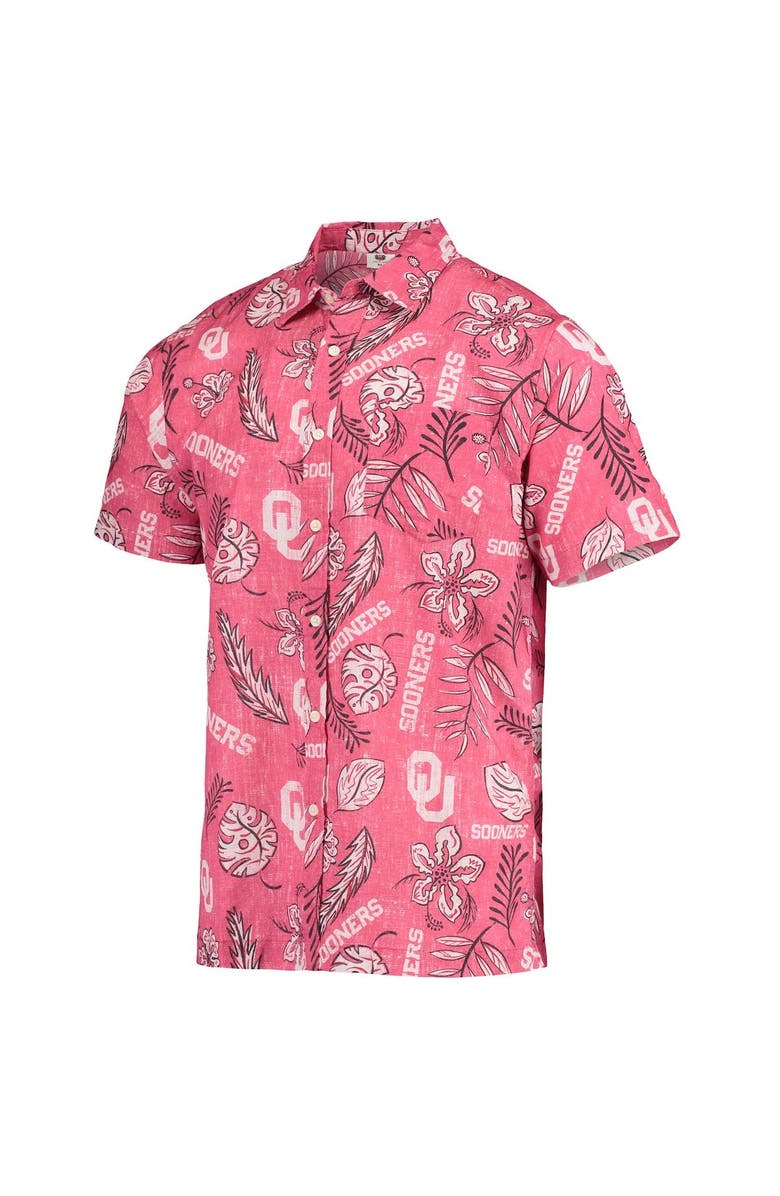 Wes & Willy Men's Wes & Willy Crimson Oklahoma Sooners Vintage Floral Button-Up Shirt, Alternate, color,
