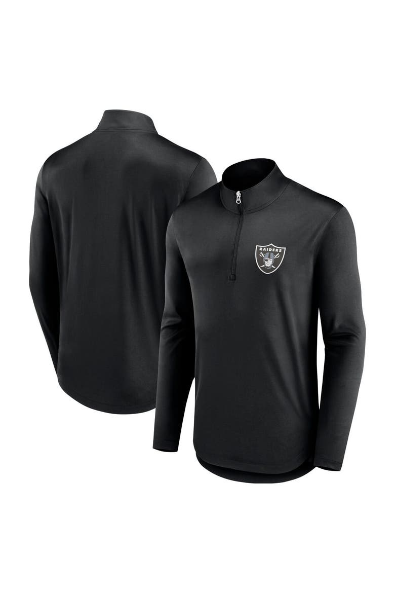 Men's Fanatics Branded Black Las Vegas Raiders Quarterback Quarter-Zip Top, Alternate, color, Black