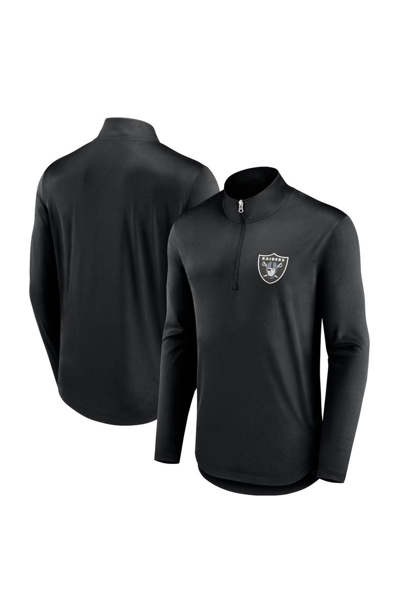 FANATICS Men's Fanatics Branded Black Las Vegas Raiders Quarterback Quarter-Zip Top, Alternate, color,