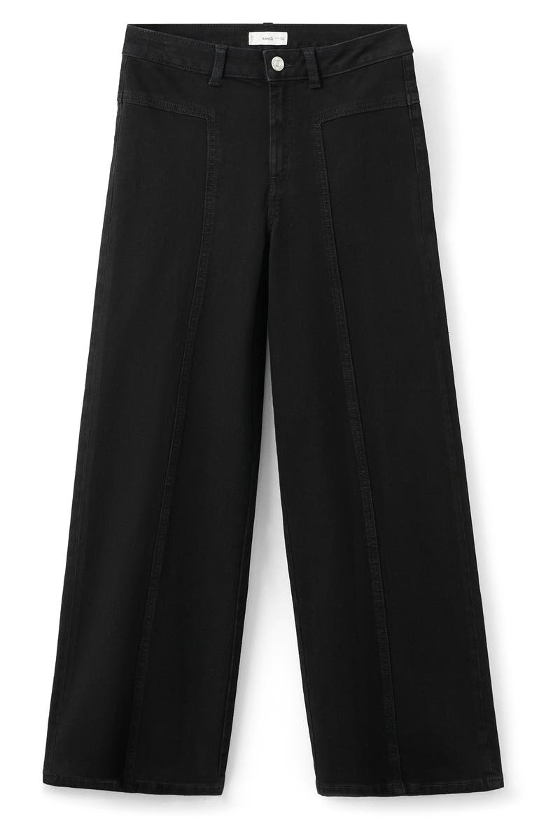 Seamed Wide Leg Jeans, Alternate, color, BLACK DENIM