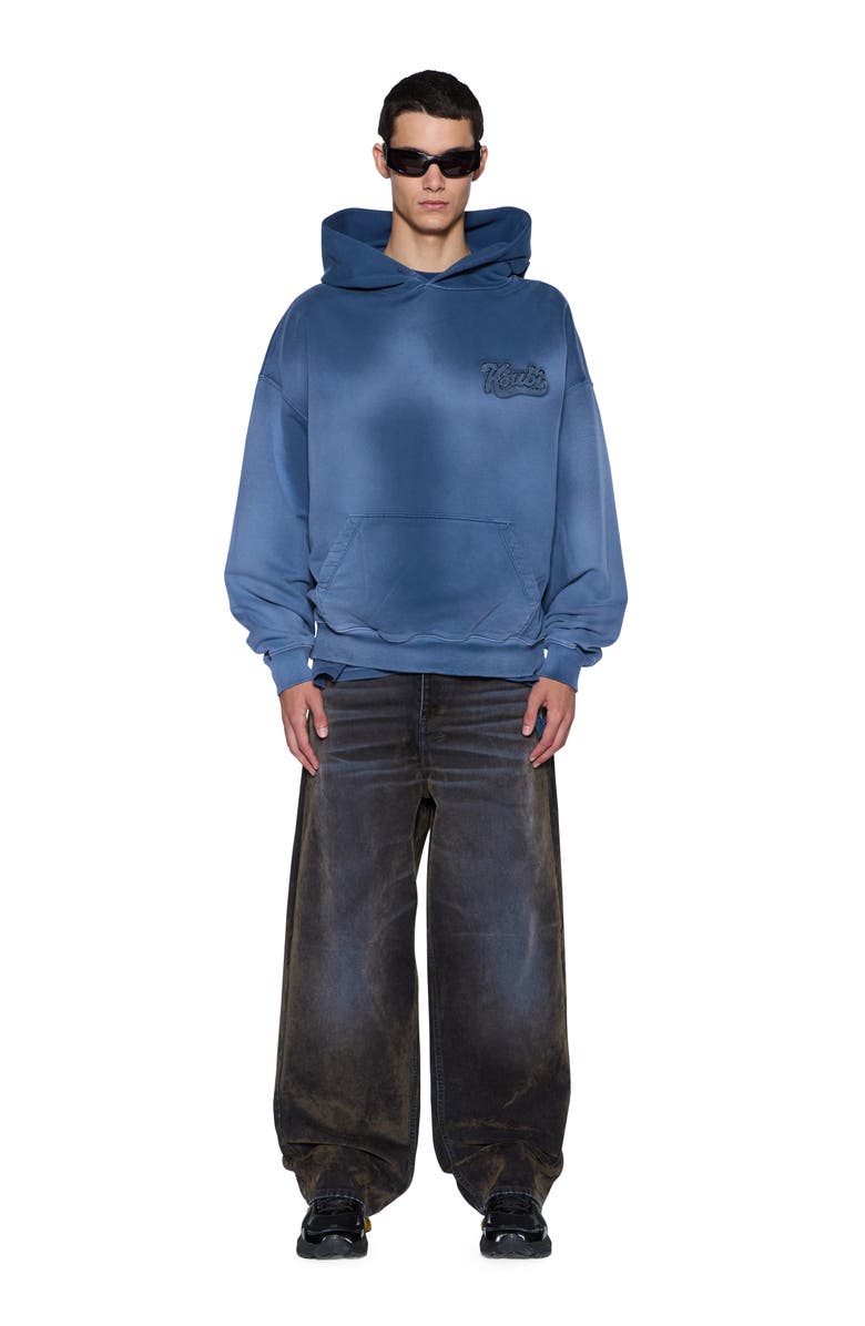 Ksubi Ace Ekcess Ombré Cotton Graphic Hoodie, Alternate, color, Dark Blue