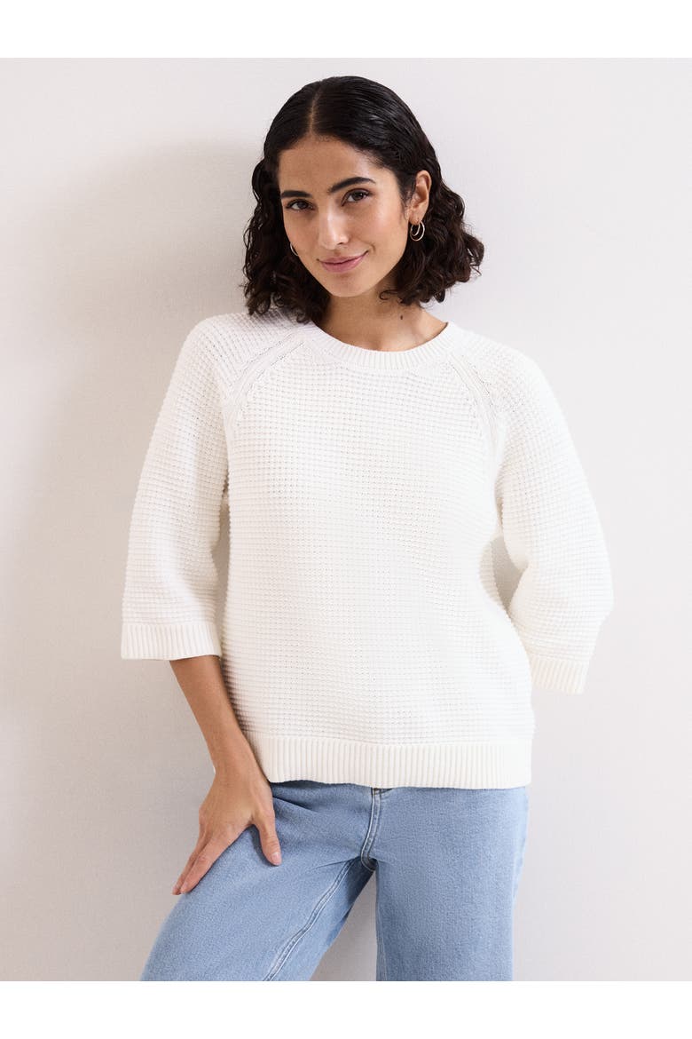 Odette Waffle Knit Sweater, Main, color, Ivory