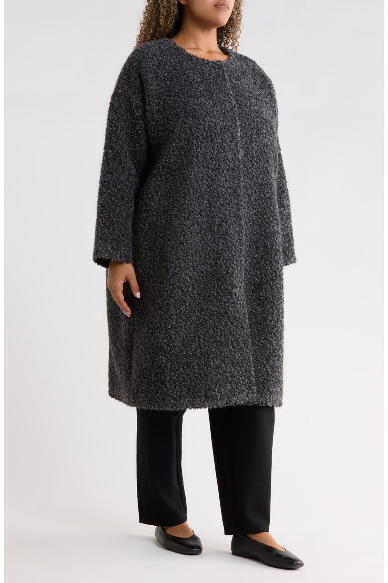 Round Neck Coat, Alternate, color, CHARCOAL/ ASH