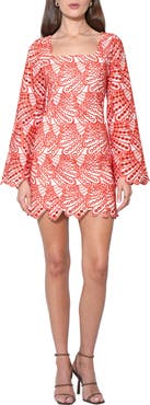 Adelyn Rae Regina Scallop Long Sleeve Minidress