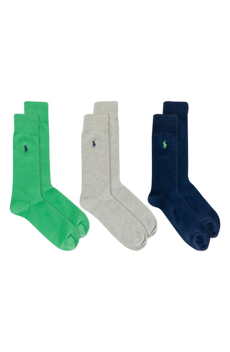 Polo Ralph Lauren 3-Pack Combed Cotton Blend Socks, Main, color,