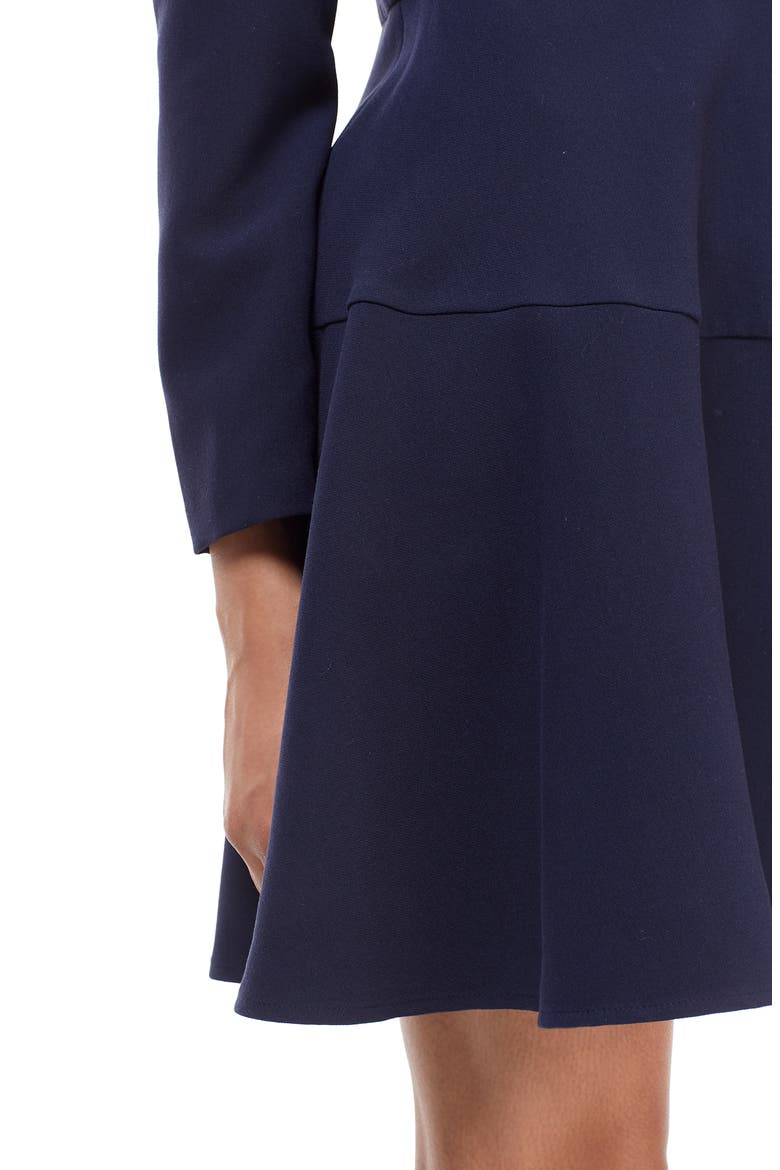 Celeste Long Sleeve Fit & Flare Dress, Alternate, color, NAVY