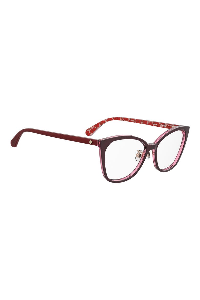 zahra 55mm cat eye optical glasses, Alternate, color, RED