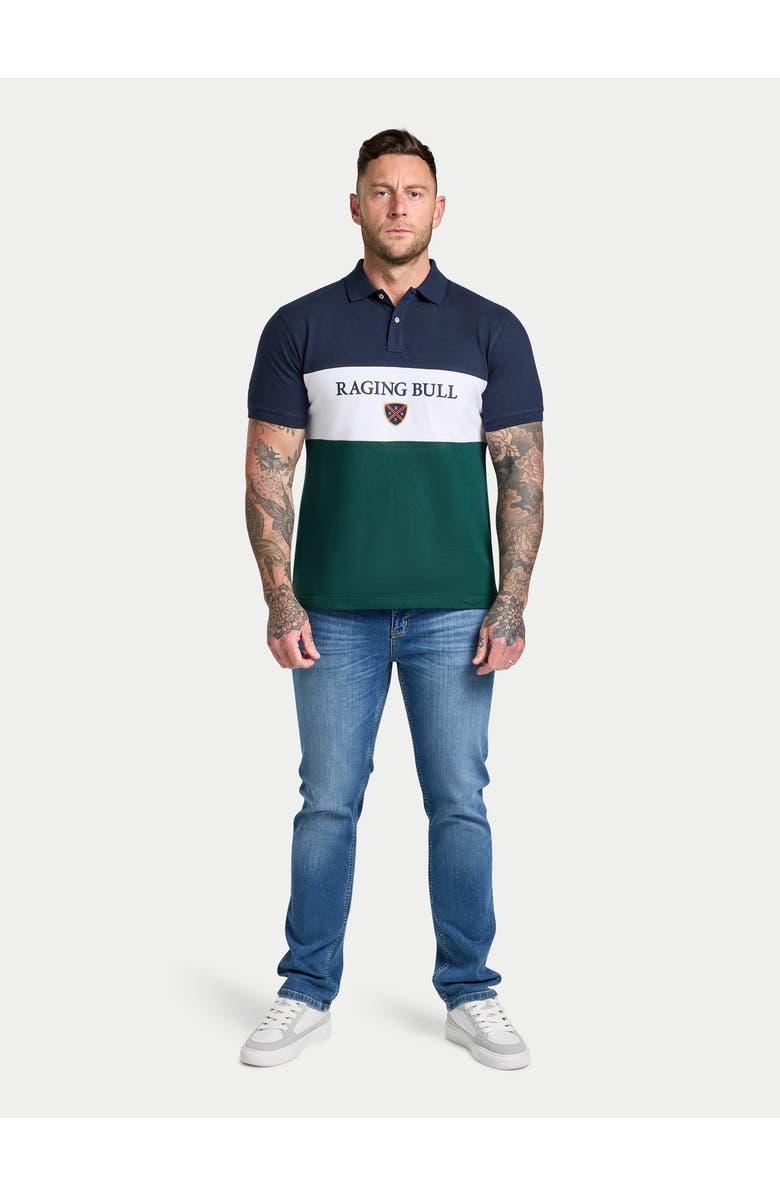 Raging Bull Short Sleeve Cut & Sew Panel Pique Polo, Alternate, color, Forest