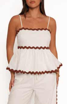 Petal & Pup Mollymook Rickrack Trim Sleeveless Peplum Top