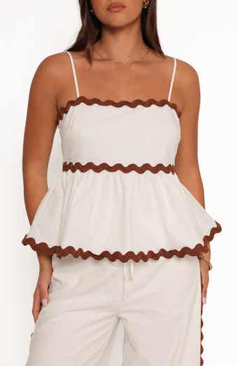 Petal & Pup Mollymook Rickrack Trim Sleeveless Peplum Top