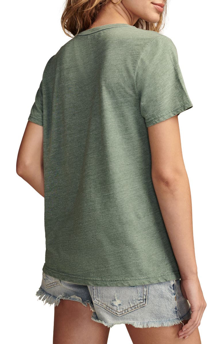 Lucky Brand Tiger Roses Tour '90 Classic Crewneck Graphic T-Shirt, Alternate, color,