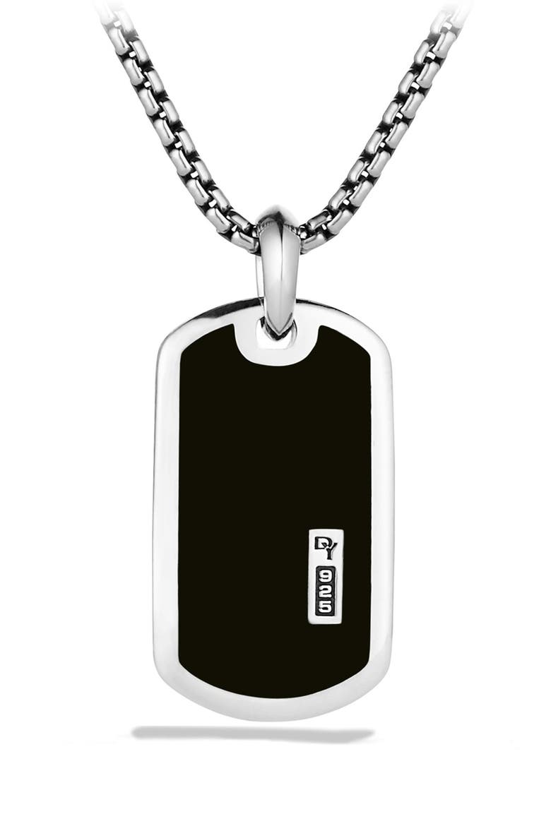 Exotic Stone Tag with Semiprecious Stone, Main, color, BLACK ONYX
