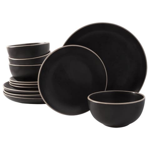 Rockaway 12 Piece Stoneware Dinnerware Set