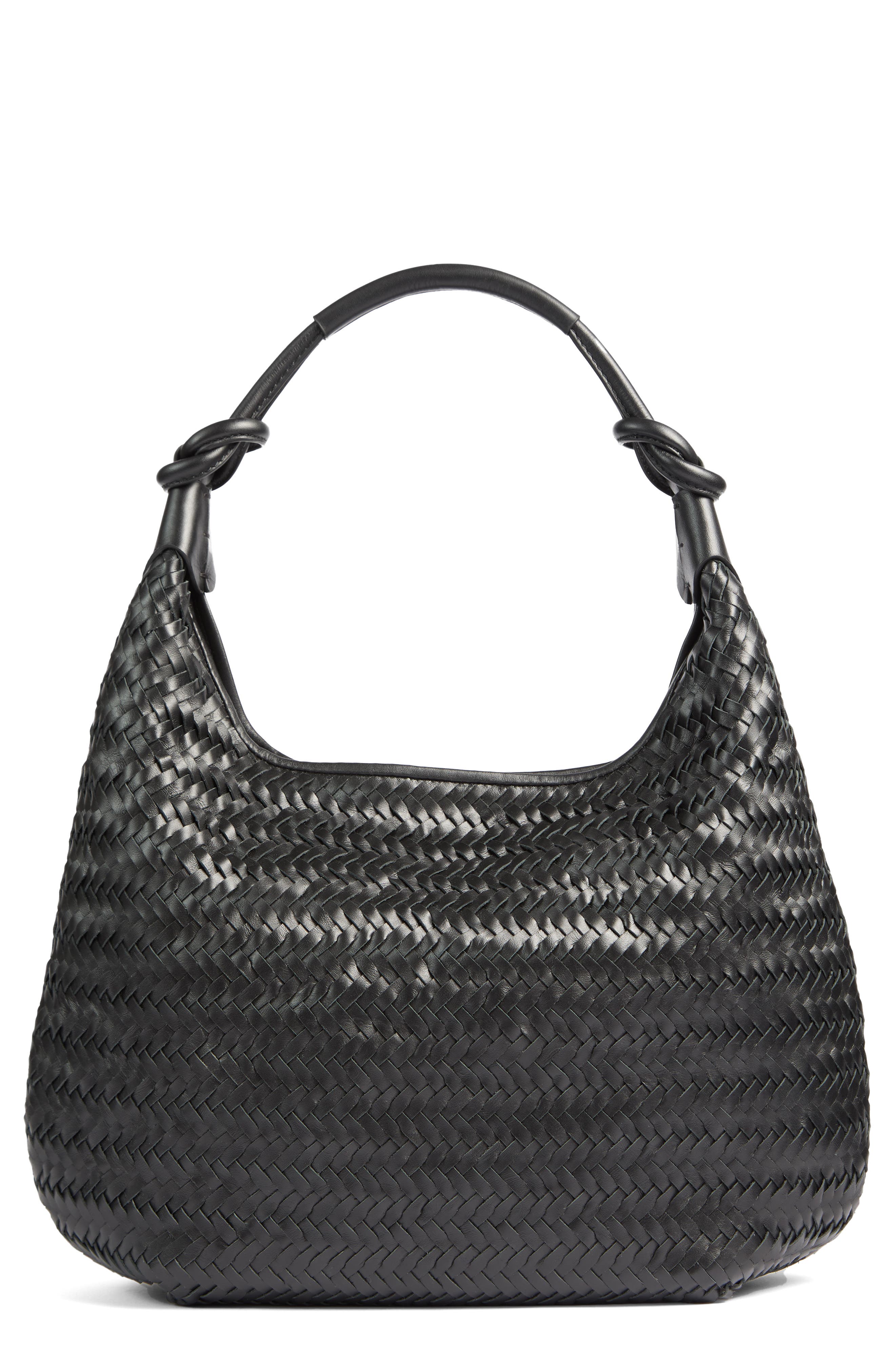 LK Bennett Seren Woven Leather Tote, Main, color, Black