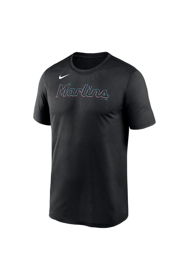 Men's Nike Black Miami Marlins New Legend Wordmark T-Shirt, Alternate, color, Black
