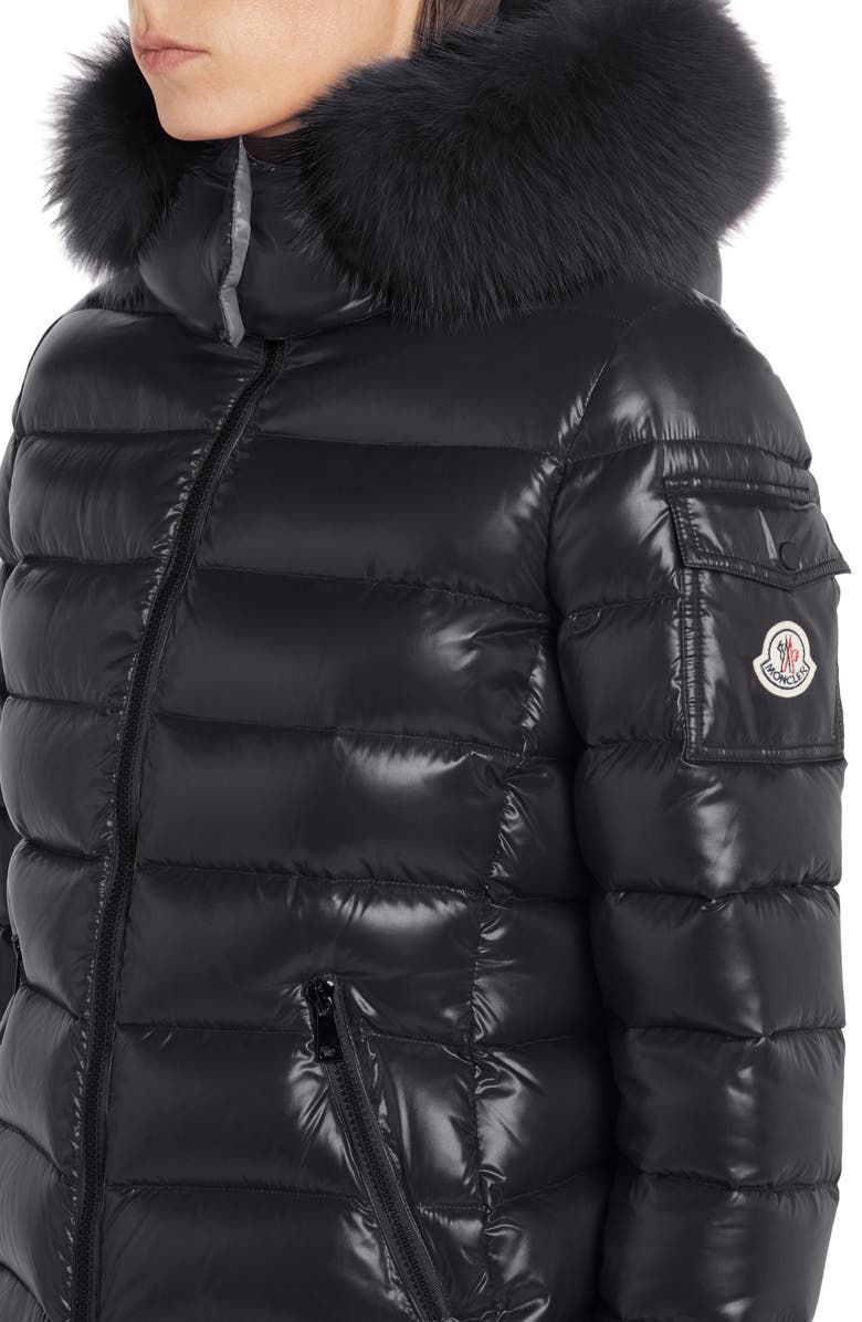 Moncler Badyfur Quilted Down Puffer Jacket with Removable Genuine Fox Fur Trim, Alternate, color, 