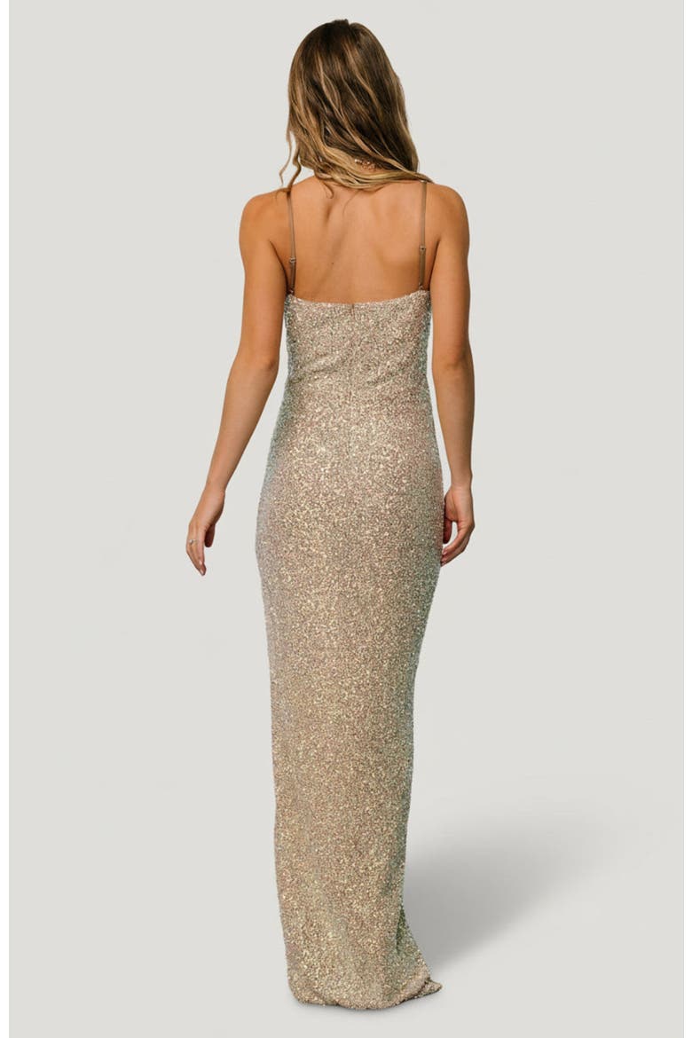 Melania Sequin Gown, Alternate, color, Natural