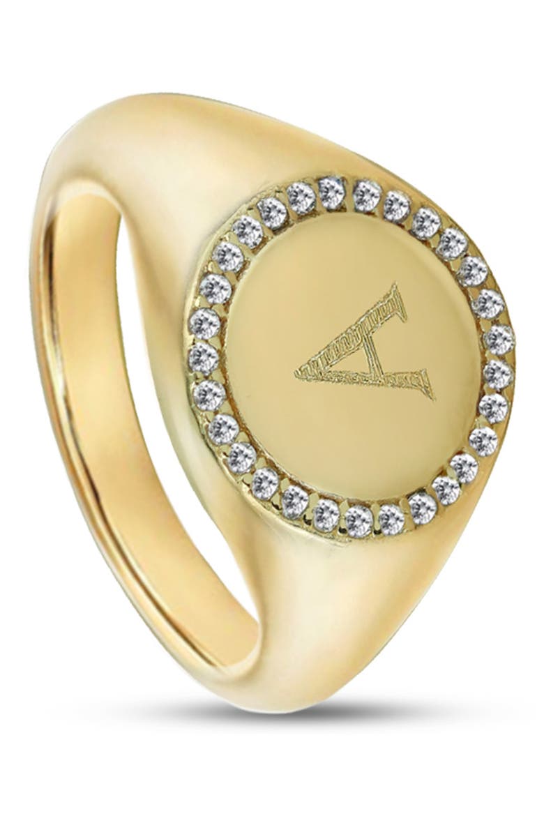 Small Round Personalized Signet Ring, Main, color, GOLD