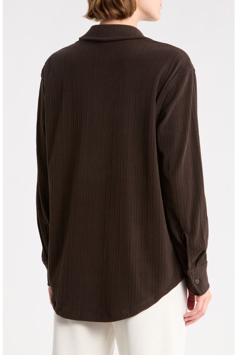 Breathe Easy Ribbed Front Shirt, Alternate, color, DARK CHOCOLATE
