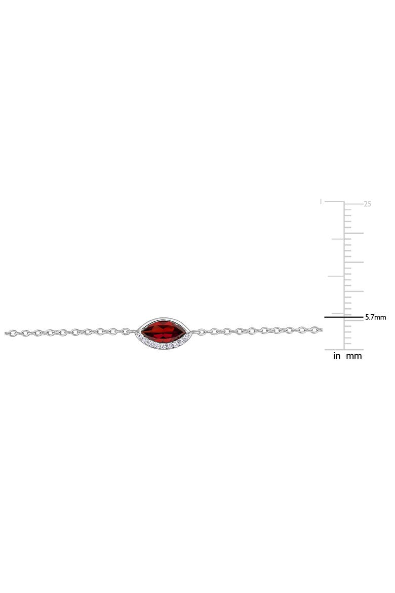 Sterling Silver Amethyst & Diamond Station Necklace, Alternate, color, RED