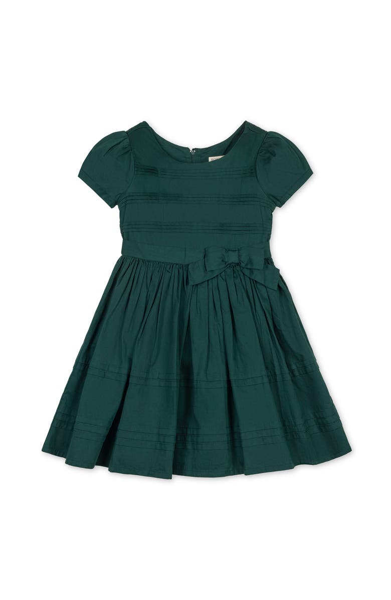 Hope & Henry Kids' Organic Special Occasion Pleated Sateen Party Dress, Main, color, Deep Green