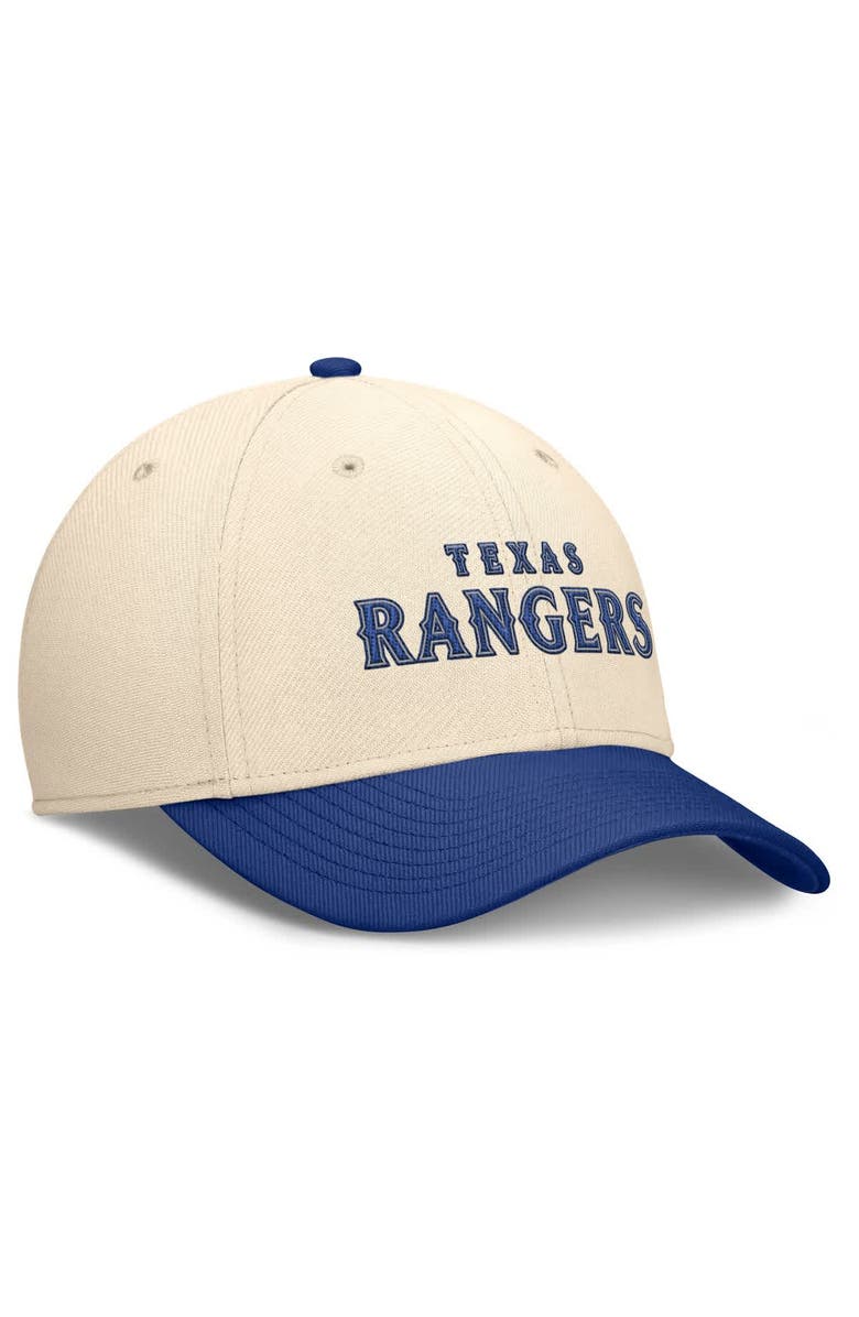 Nike Men's Nike Natural/Royal Texas Rangers Statement Rise Performance Flex Hat, Alternate, color, Natural