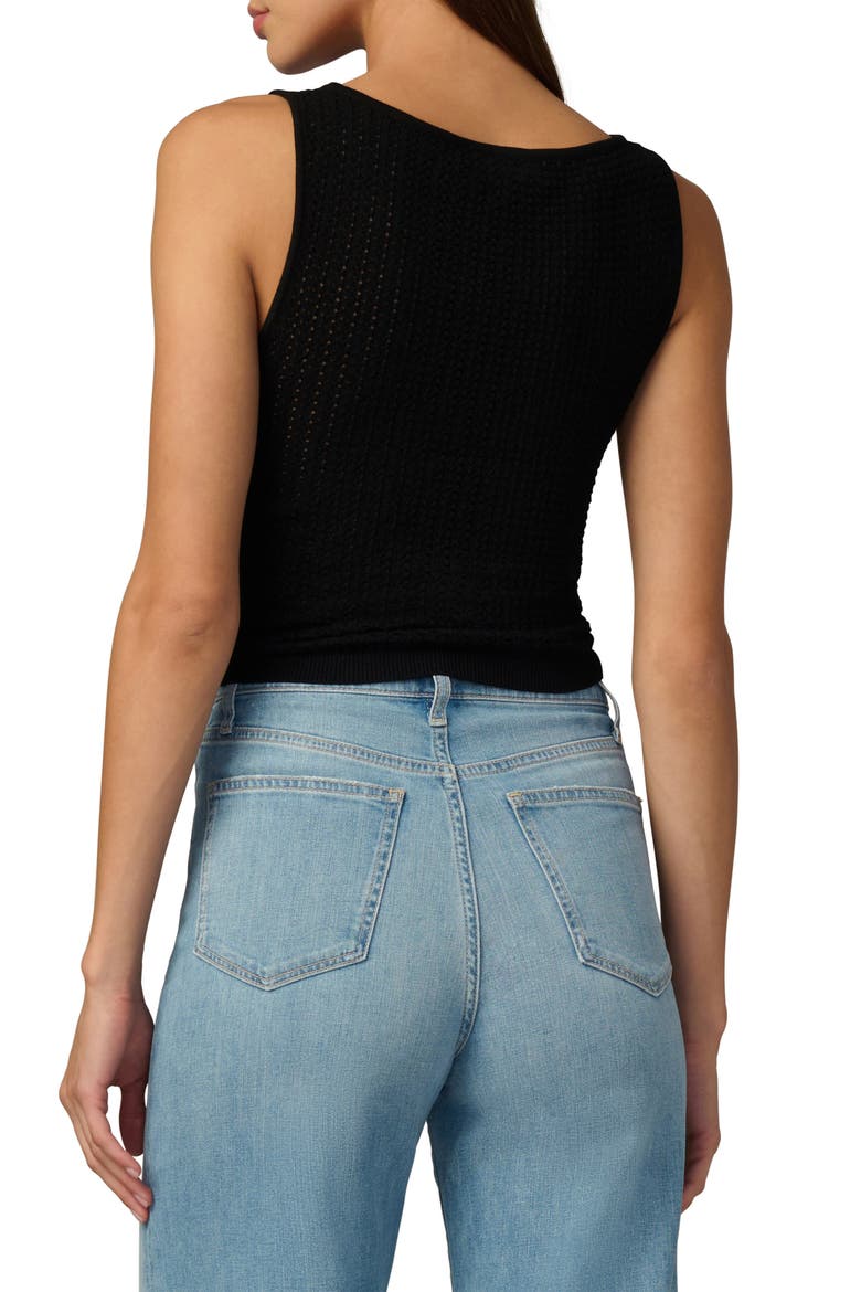 Openwork Boat Neck Tank, Alternate, color, BLACK