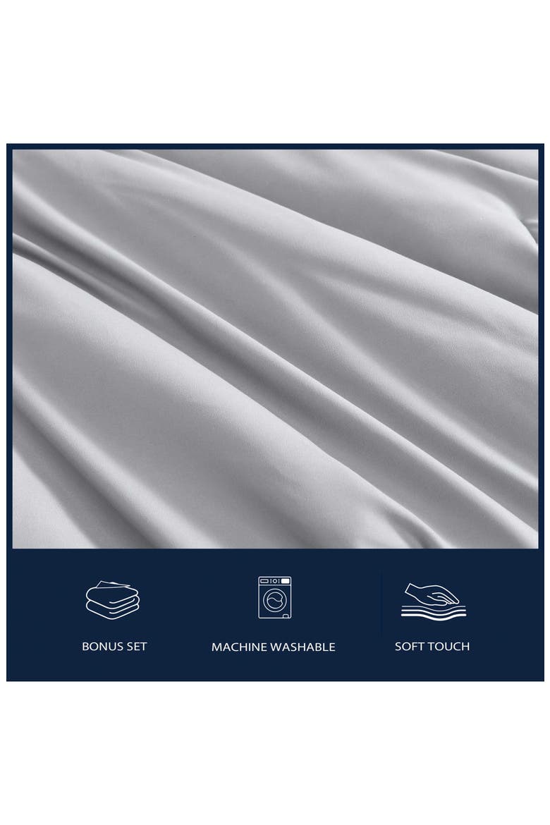 Hayes Microfiber Comforter Set, Alternate, color, MEDIUM / DARK GREY