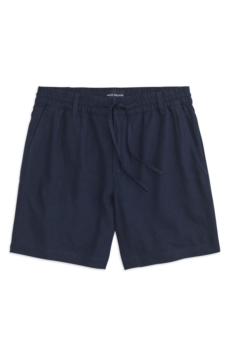 Mack Weldon Linen Blend Drawstring Shorts, Main, color, True Navy