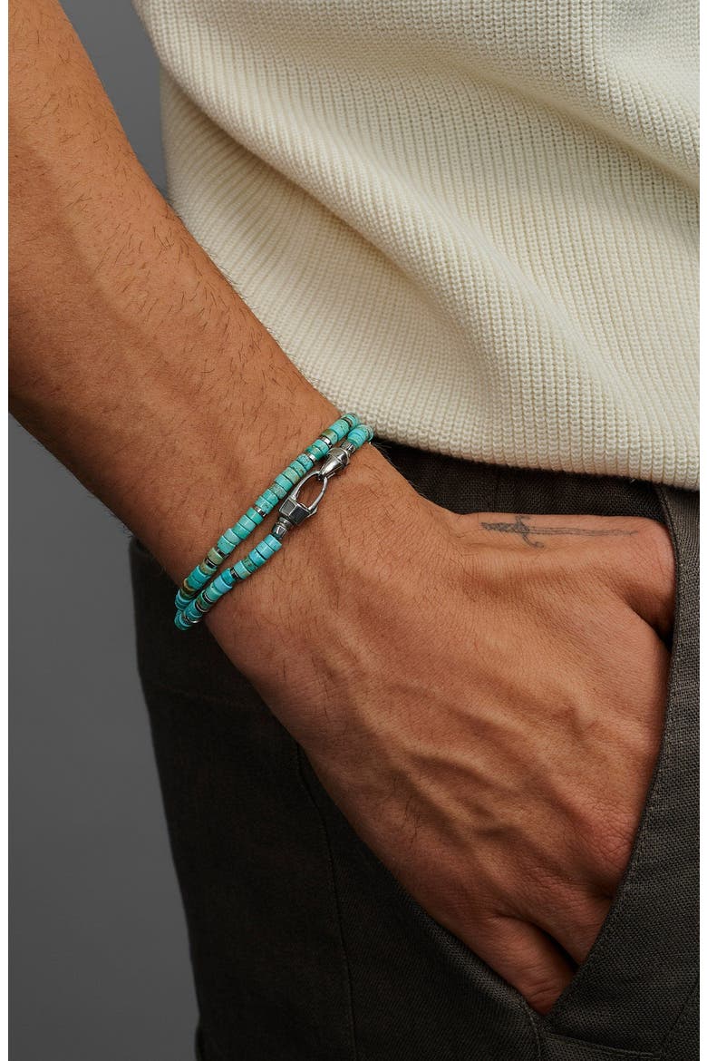 Turquoise Heishi Wrap Bracelet, Alternate, color, Turquoise