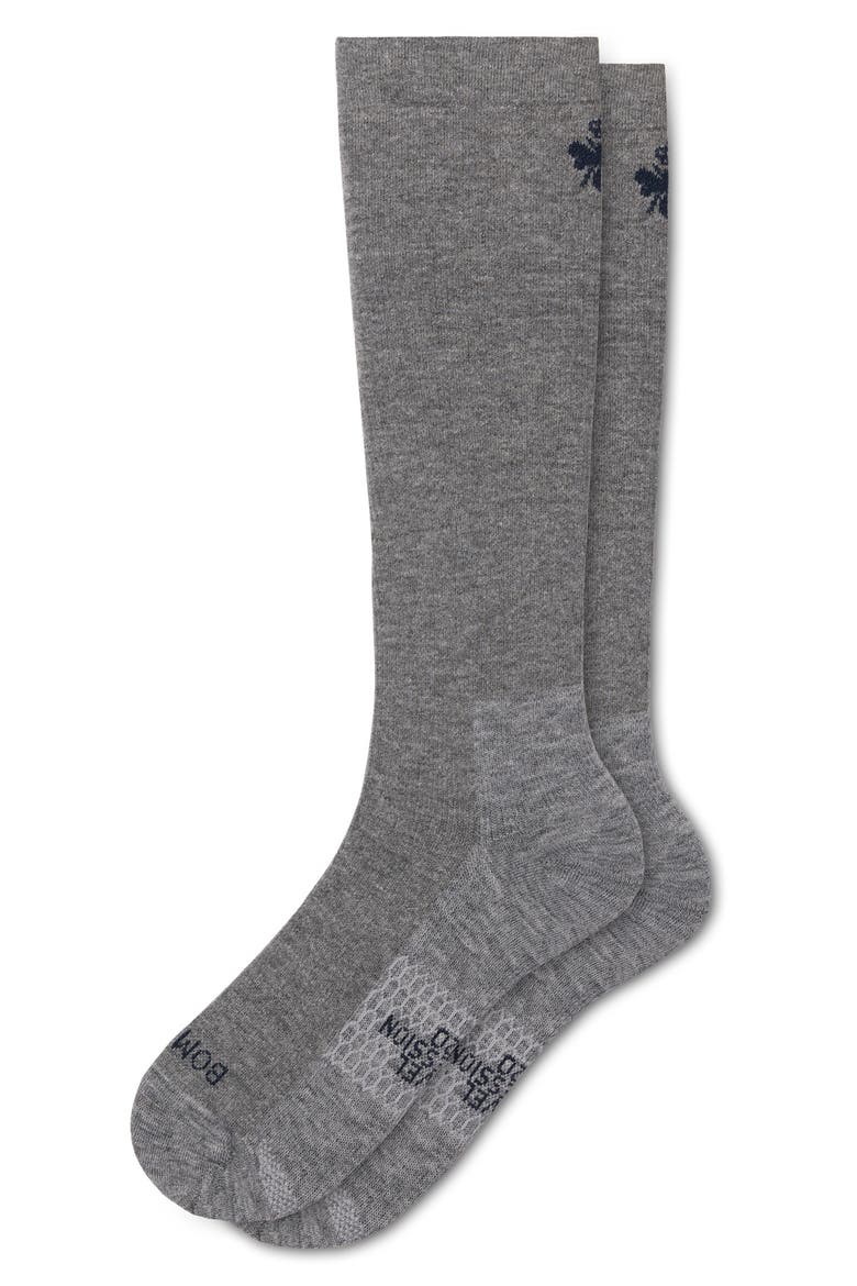 Merino Wool Blend Compression Socks, Main, color, GREY HEATHER