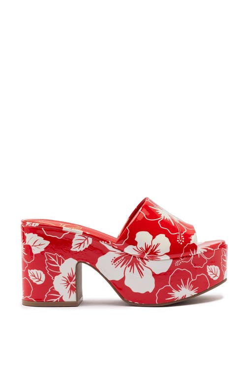 Larroude Larroudé Miso Floral Platform Sandal In Red