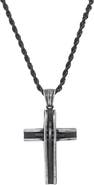 HMY JEWELRY Stainless Steel Oxidized Cross Necklace