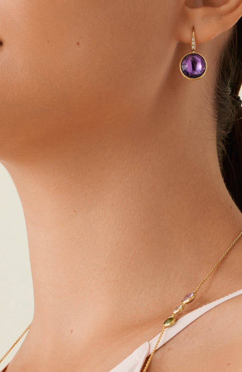 Marco Bicego Jaipur Amethyst & Diamond Drop Earrings, Alternate, color, Gold/ Diamond/ Amethyst