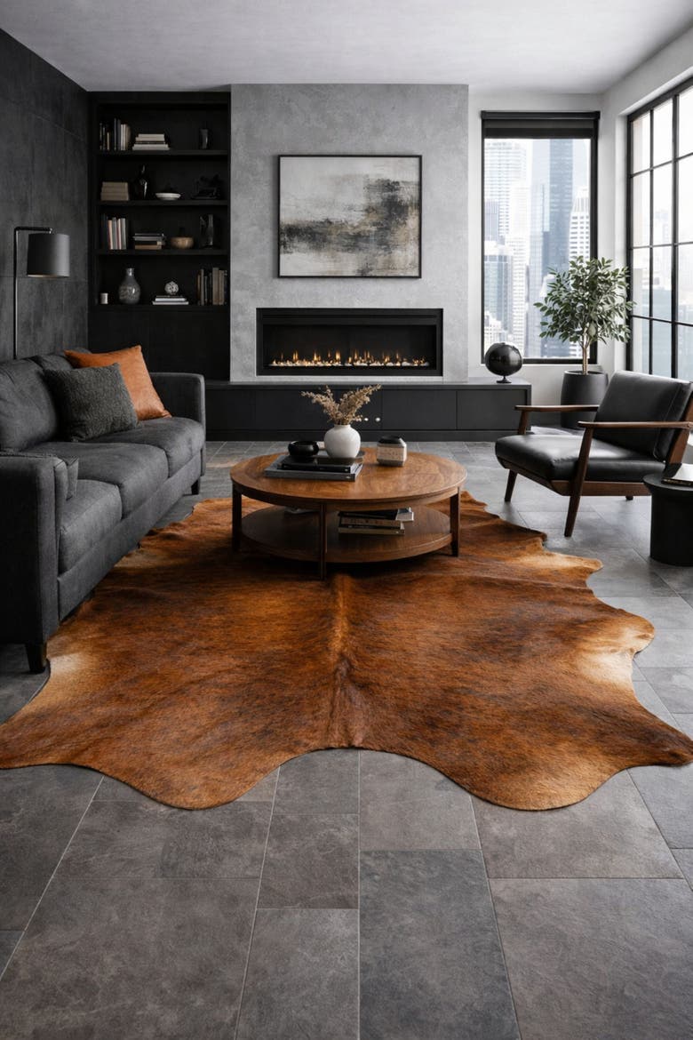 Eco Hides RH Rugs Brindle Cowhide Rug 8'1" × 6'6", Alternate, color, Brindle