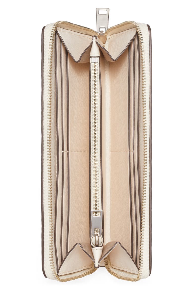 Charlie Leather Continental Zip Wallet, Alternate, color, LIGHT CREAM