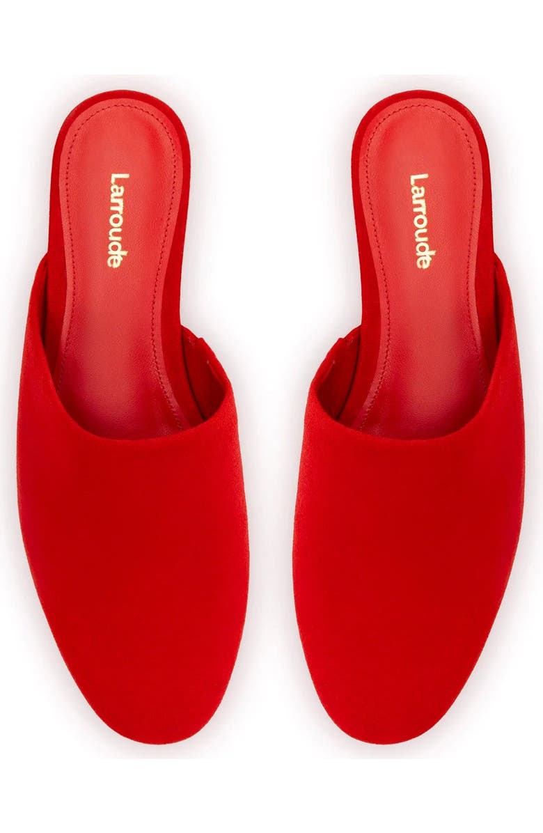 Larroudé Venice Flat Mule and Pouch Kit, Alternate, color, Scarlet