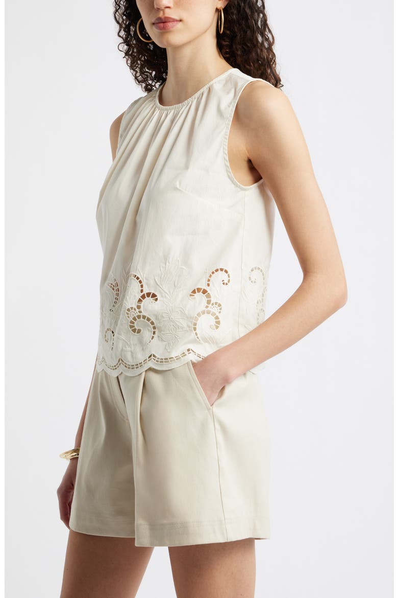 Schiffly Sleeveless Top, Alternate, color, IVORY TOFU