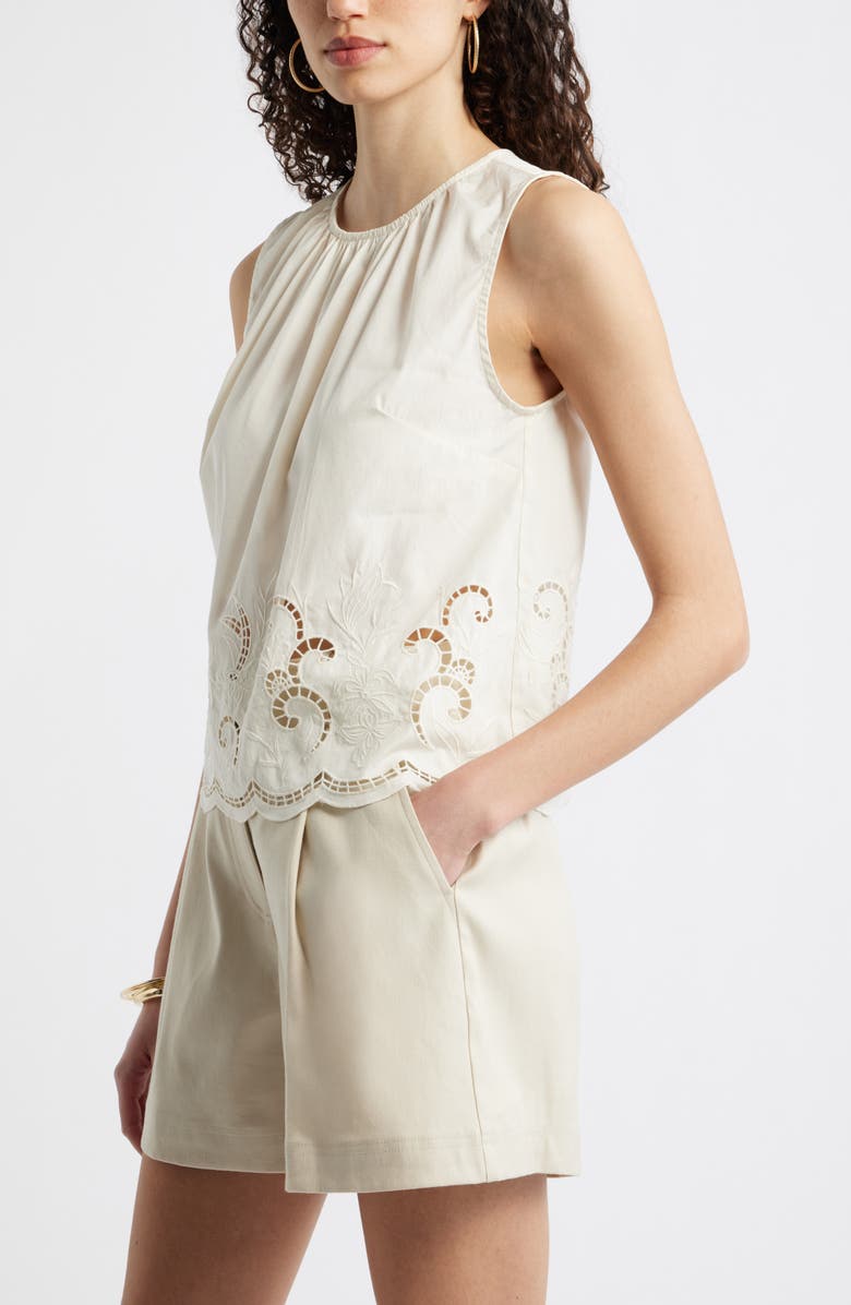 Nordstrom Schiffly Sleeveless Top, Alternate, color, Ivory Tofu