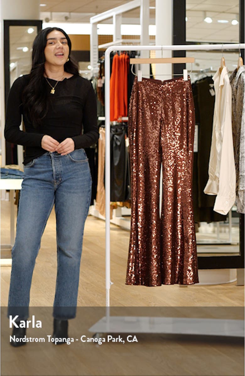 Honor Sequin Flare Leg Pants, sales video thumbnail