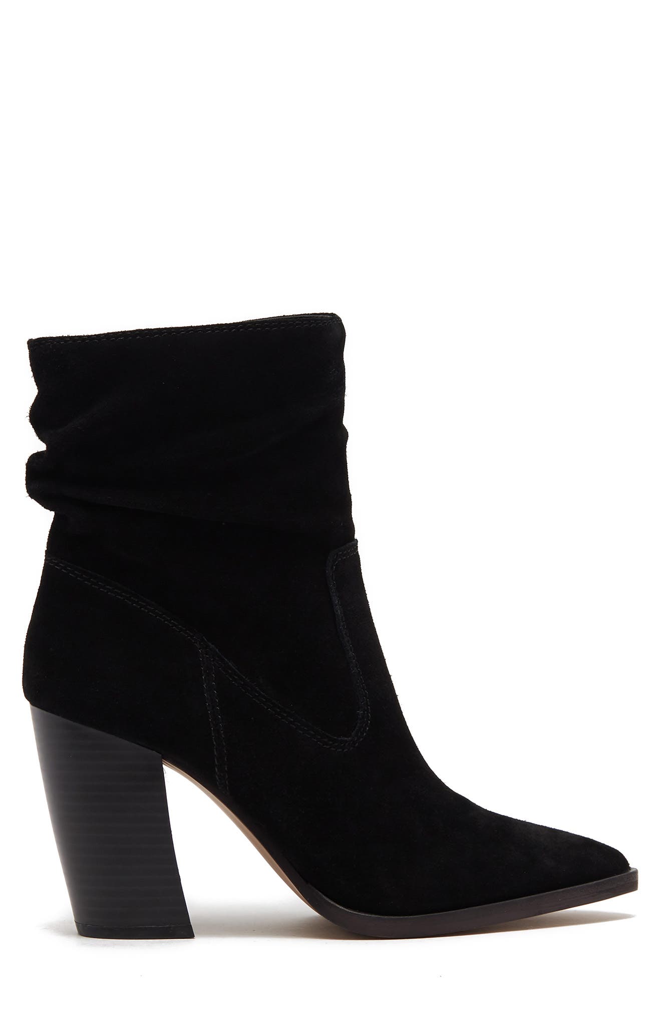 Vince Camuto Crethana Ruched Leather Block Heel Boot, Alternate, color, 