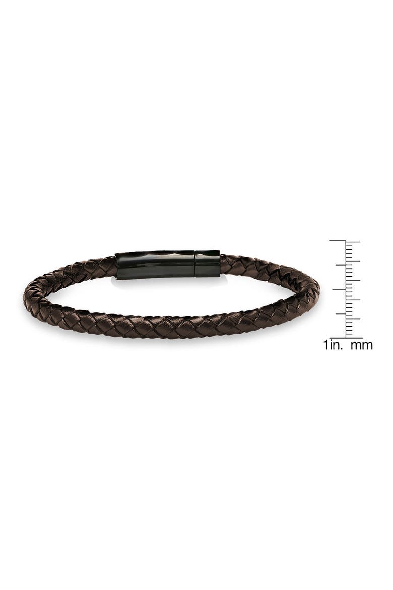 Braided Leather Bracelet, Alternate, color, BLACK